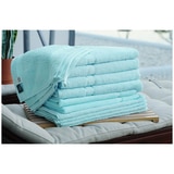 Kingtex Plain dyed 100% Combed Cotton towel range 550gsm Bath Sheet set 14 piece - Soft Aqua
