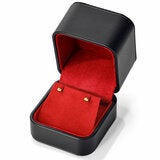 18K Yellow Gold Diamond Cut Ball Stud Earrings