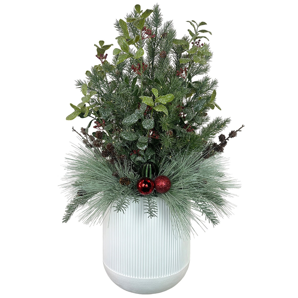 Pre-Lit Holiday Topiary 99cm White Pre-Lit Holiday Topiary 99cm White