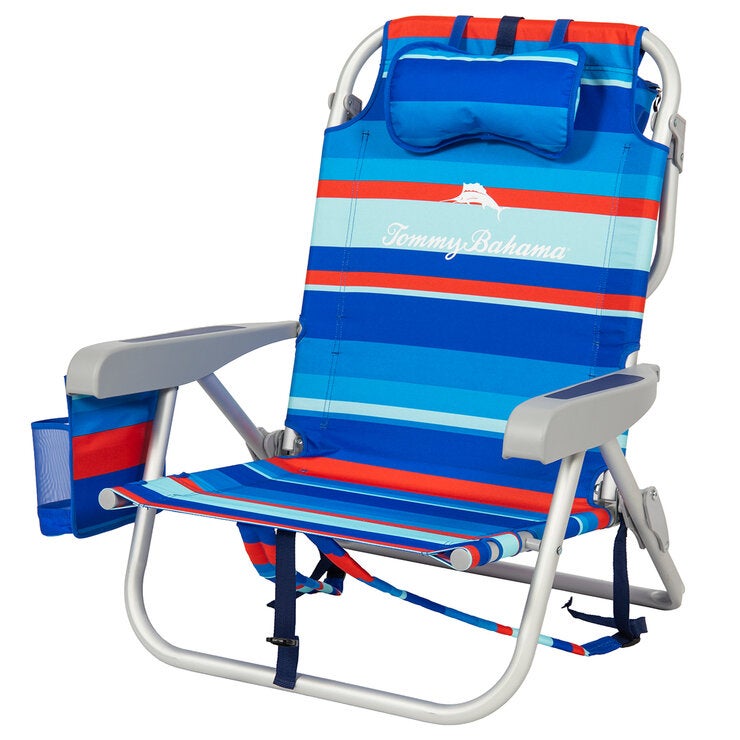 Tommy Bahama 5 Position Beach Chair 2 Pack - Red/Blue Stripe Tommy Bahama 5 Position Beach Chair 2 Pack - Red/Blue Stripe