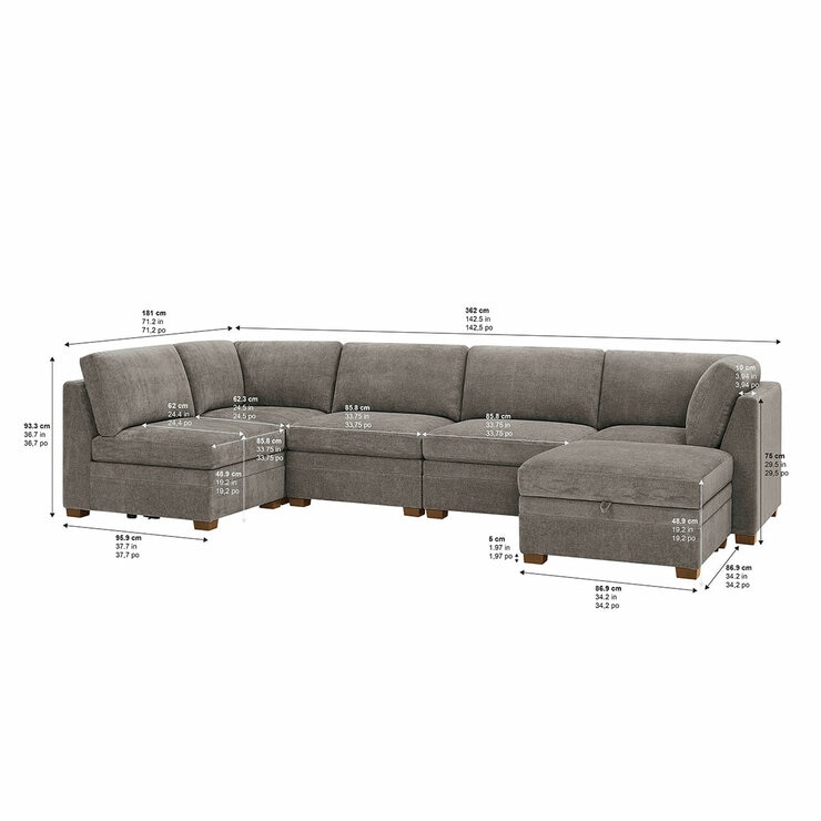 Thomasville Fabric Modular Sectional 6 Piece Thomasville Fabric Modular Sectional 6 Piece
