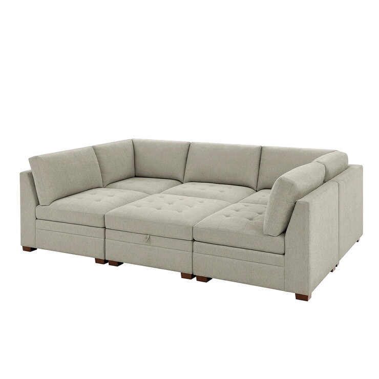 Thomasville 6 Piece Modular Fabric Sectional Thomasville 6 Piece Modular Fabric Sectional