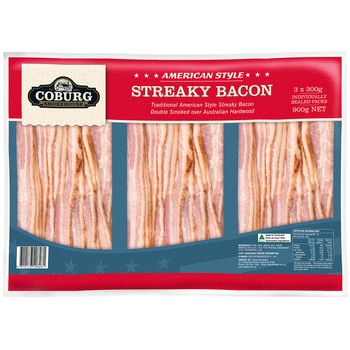 Coburg Streaky Bacon 3 x 300g