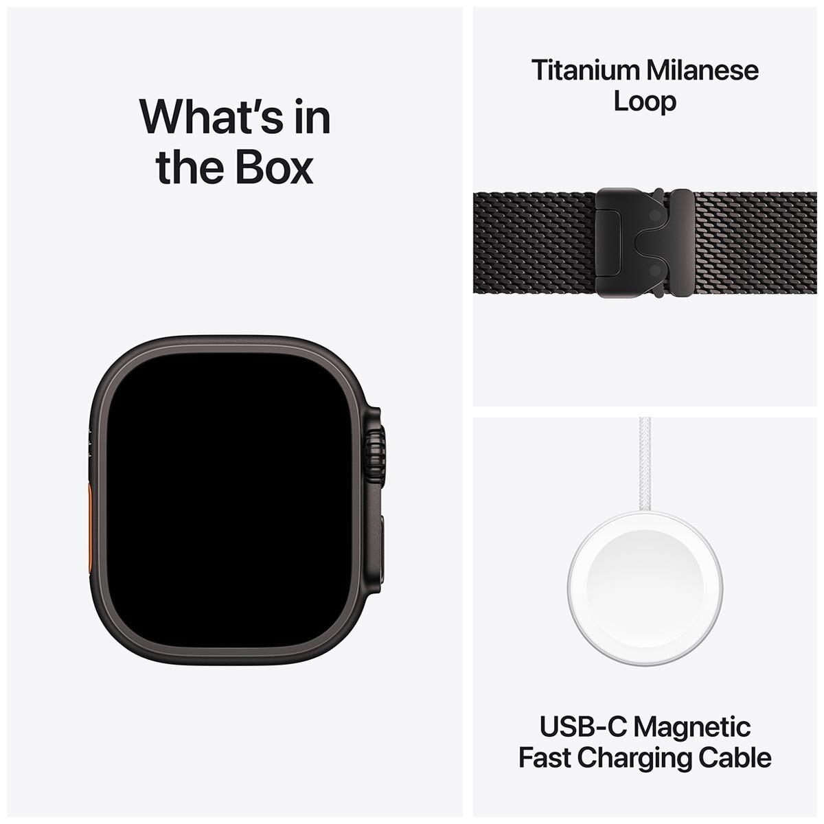 Apple Watch Ultra 2 GPS + Cellular 49mm Black Titanium Case With Black Titanium Milanese Loop S