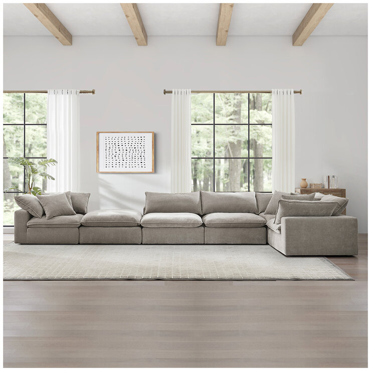 Aiden & Ivy 6 Piece Fabric Modular Sectional