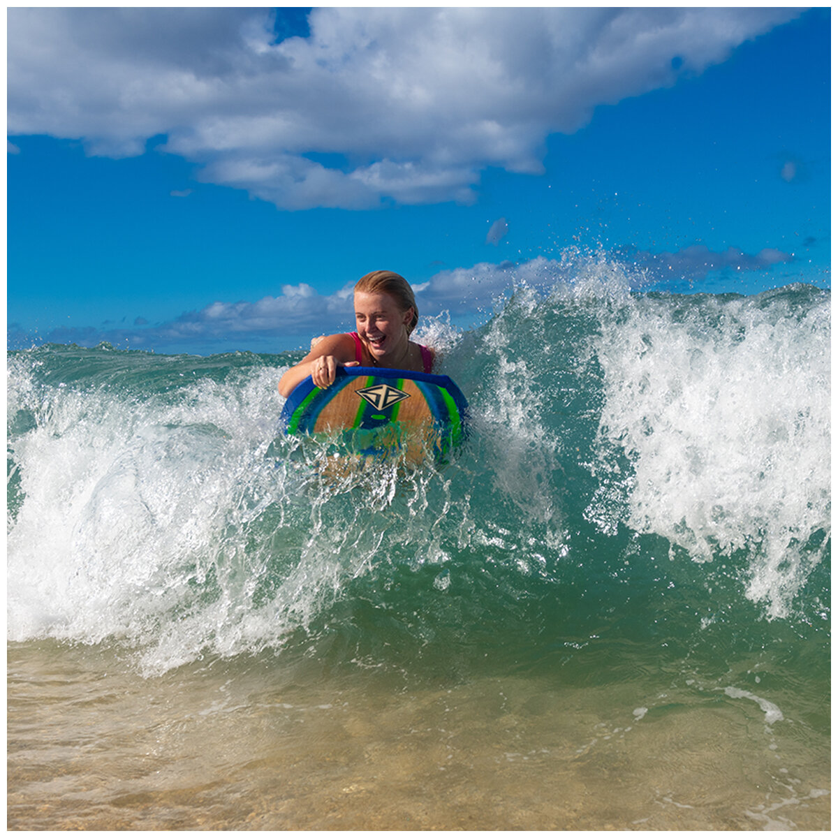 Scott Burke Surf Krypton EPS Bodyboard With Leash Blue