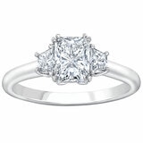 18KT White Gold 1.25ctw Three Stone Diamond Ring With 1ctw Centre