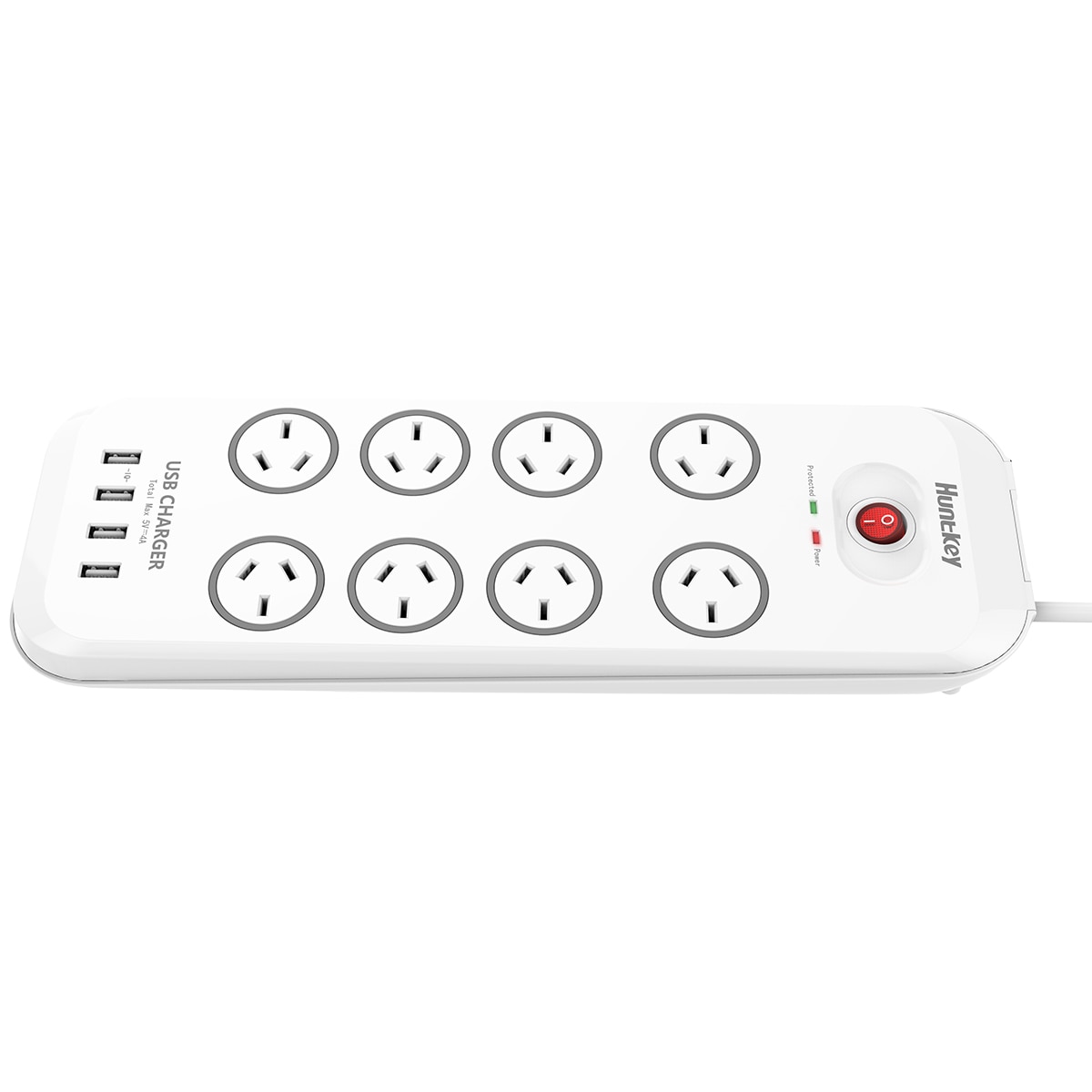 Huntkey Powerboard with 4 USB 8 outlet 2 pack