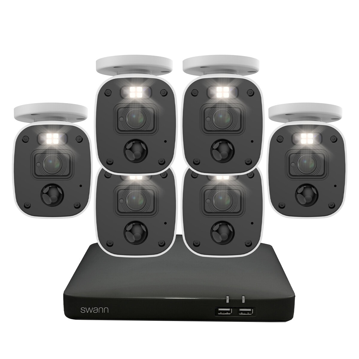 SWANN Home Security System 6 Camera 8 Channel 2K DVR 256GB SD Card SWDVK-8468562KMQB-AU