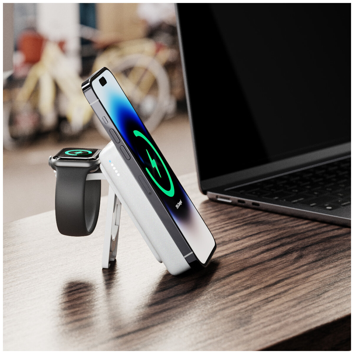ALOGIC Lift 4-in-1 MagSafe Compatible Wireless Charging 10,000mAh Power Bank White