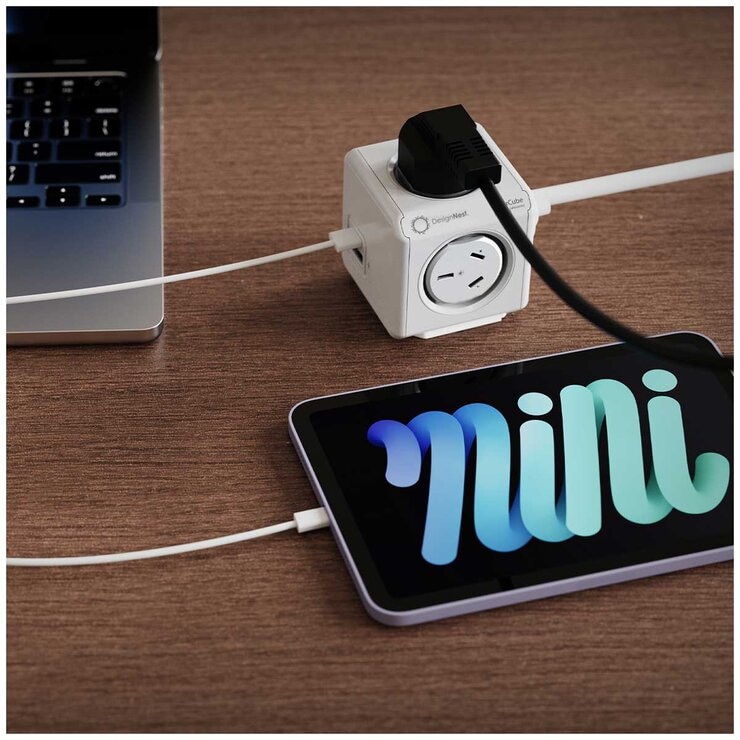 Allocacoc PowerCube With 4 Power Outlets And USB A+C Ports 2 x 1.5M