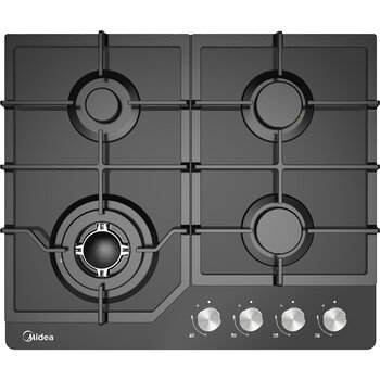 Midea 60cm Black Glass Gas Cooktop Black MCG601GBL