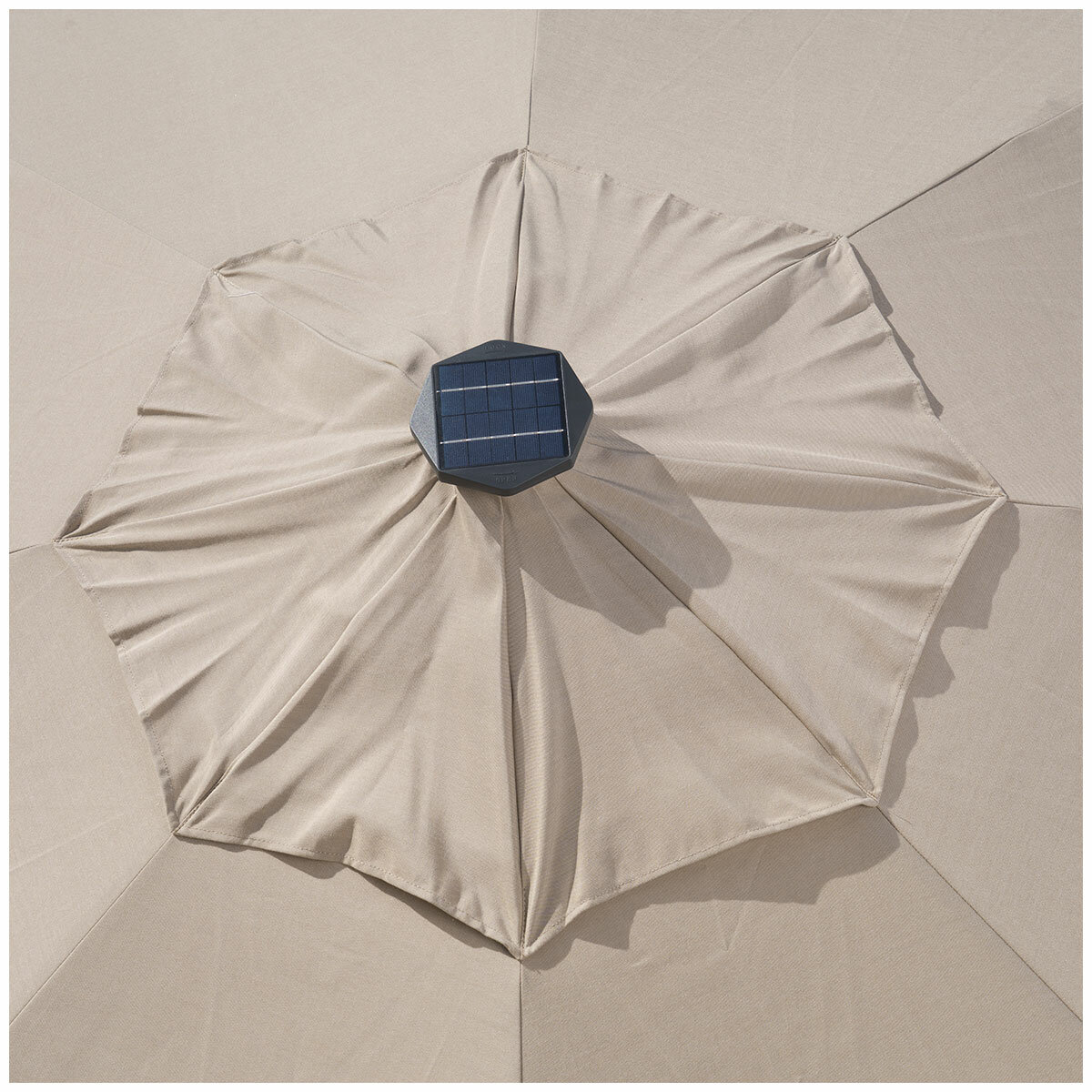 SunVilla Tan LED Market Umbrella 3M