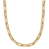 14KT Yellow Gold Twisted Paperclip Necklace 18 Inch