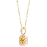 14KT Yellow Gold 0.15ctw Diamond and Yellow Sapphire Pendant