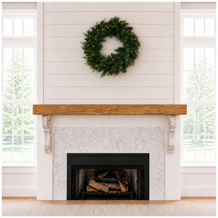 CGH Pre-Lit 30 Inch Holiday Norfolk Pine Wreath CGH Pre-Lit 30 Inch Holiday Norfolk Pine Wreath