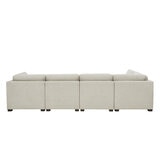 Thomasville 6 Piece Fabric Modular Sectional with Storage Ottoman/