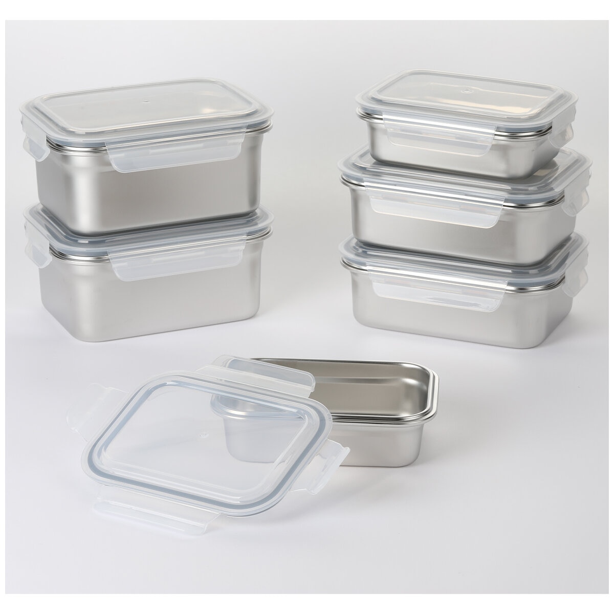 Neoflam Stainless Steel Container Microwavable 12 Piece Set
