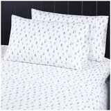 South Point Fashion Poly Flannel Sheet Set 4 Piece King Single Plants