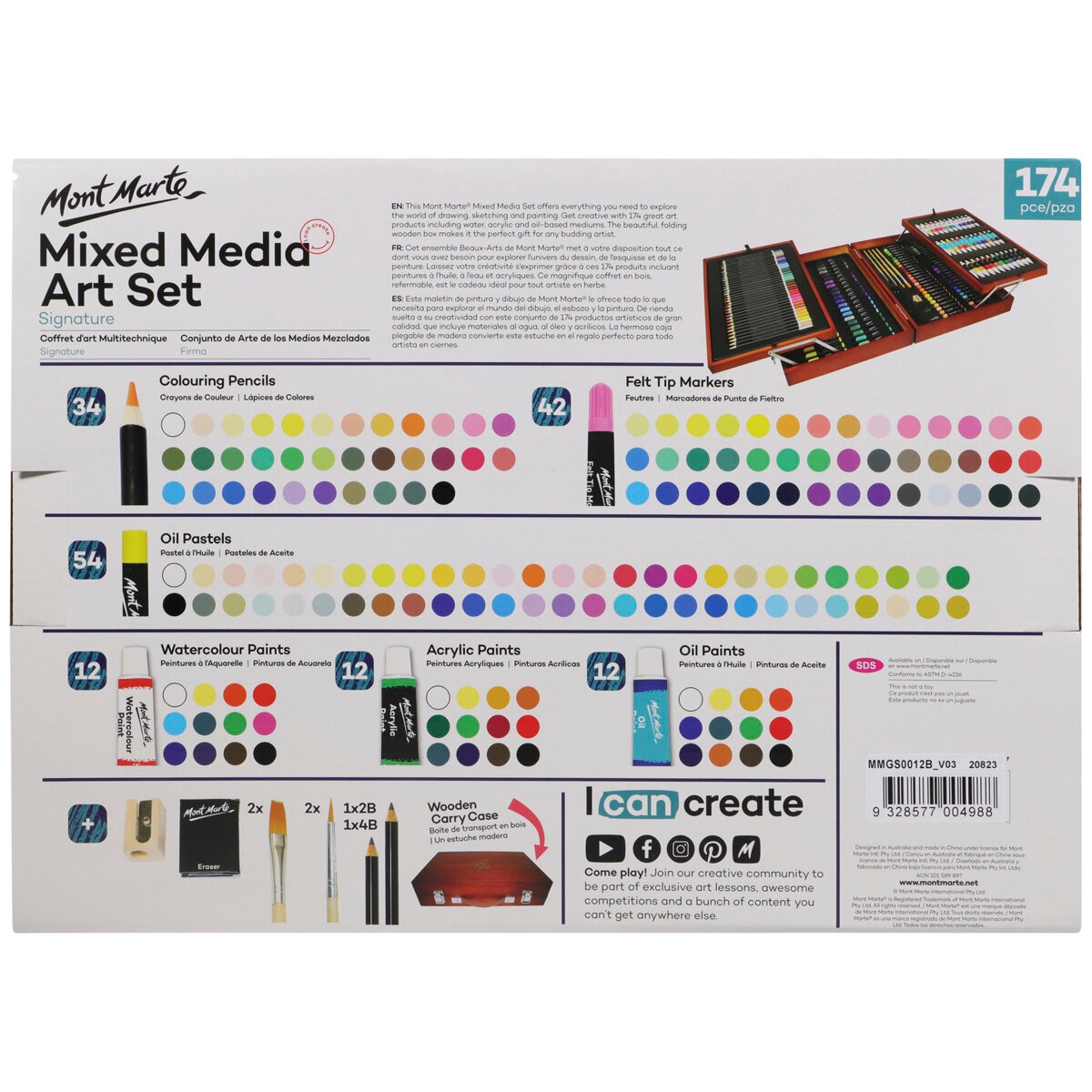 Mont Marte Mixed Media Art Set 174 Piece