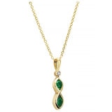 18KT Yellow Gold Lab Emerald and Diamond Pendant