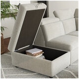 Valencia Finn Fabric Sectional Lounge Bed Left Storage Ottoman Light Grey Valencia Finn Fabric Sectional Lounge Bed Left Storage Ottoman Light Grey