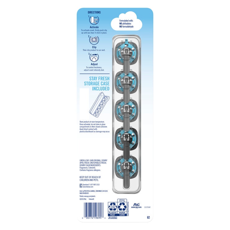 Febreze Mini Car Air Freshener 5 Pack Mixed Scents