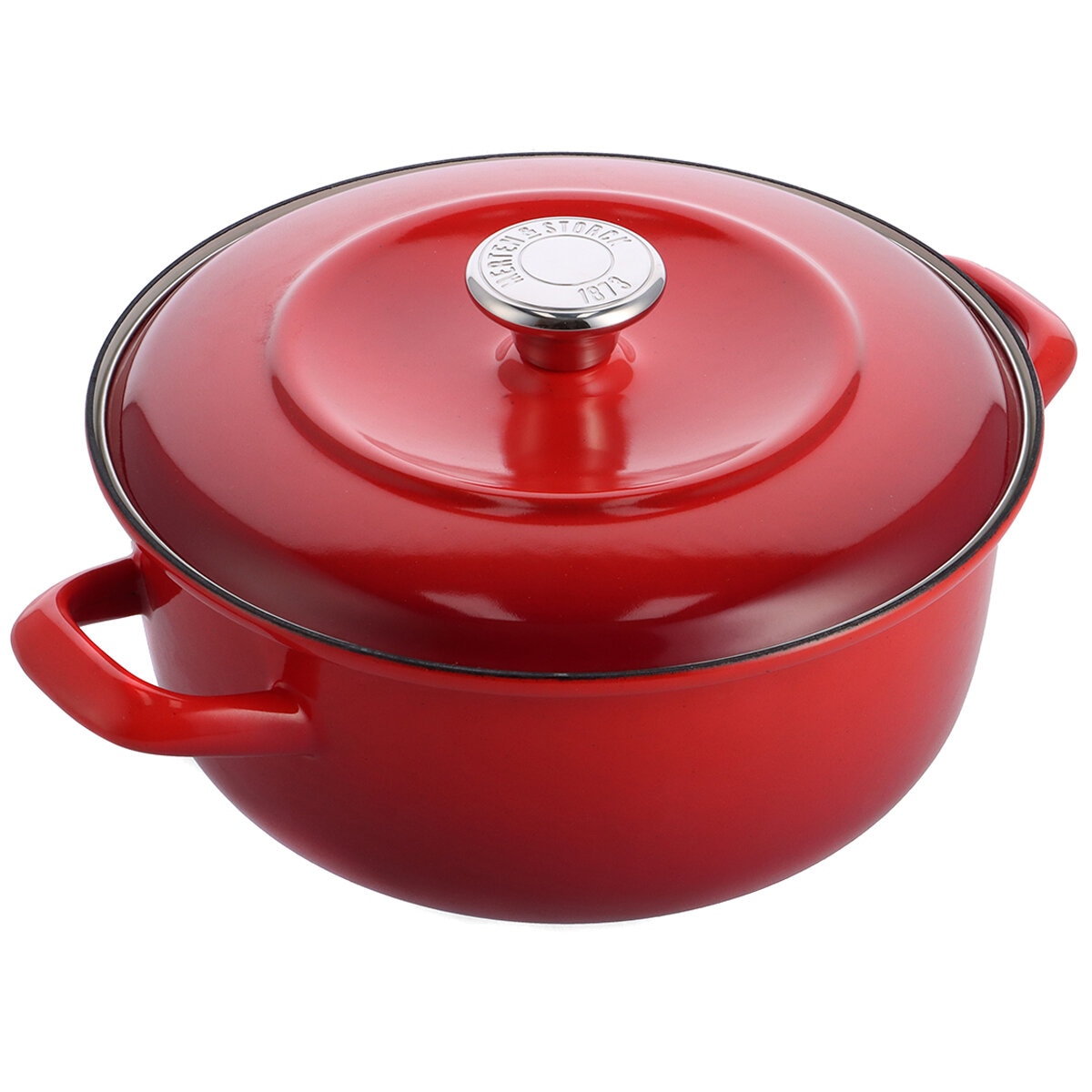 Merton & Storck Enameled Iron Dutch Oven 5L Lava Red