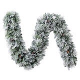 Pre-Lit Flocked Christmas Garland with Micro LED Lights 2.7m Pre-Lit Flocked Christmas Garland with Micro LED Lights 2.7m
