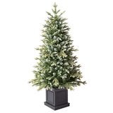 Pre-Lit Glitter Frosted Artificial Potted Christmas Tree 1.3m Pre-Lit Glitter Frosted Artificial Potted Christmas Tree 1.3m