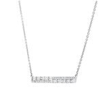 18KT White Gold 0.29ctw Diamond Bar Necklace