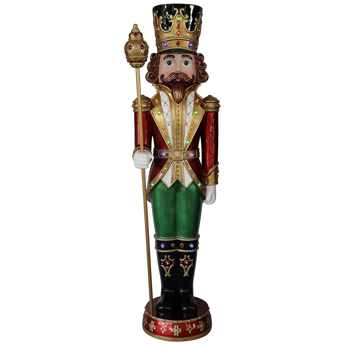 Christmas Caucasian Nutcracker with LED Lights and Music 1.8 m