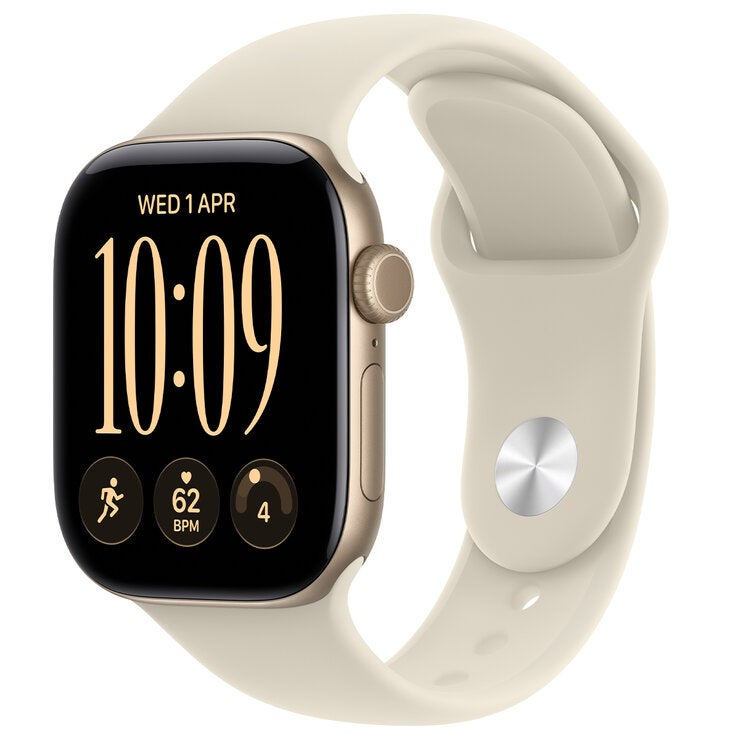 Apple Watch Series 12 GPS 42mm Light Gold Aluminium Case with Sand Sport Band - S/M Apple Watch Series 12 GPS 42mm Light Gold Aluminium Case with Sand Sport Band - S/M