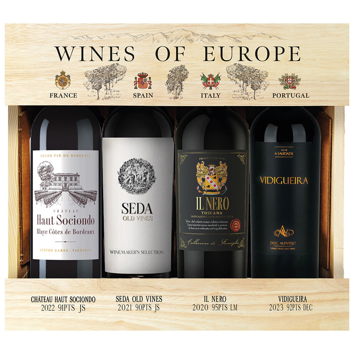 Wines of Europe Gift Set 4 x 750ml