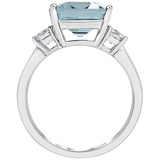 0.50ctw Diamond with Aquamarine Diana Ring