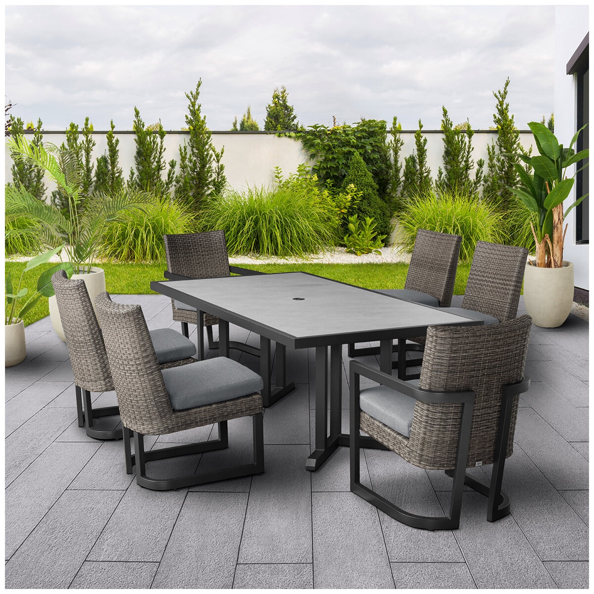 Agio Luna 7 Piece Woven Dining Set