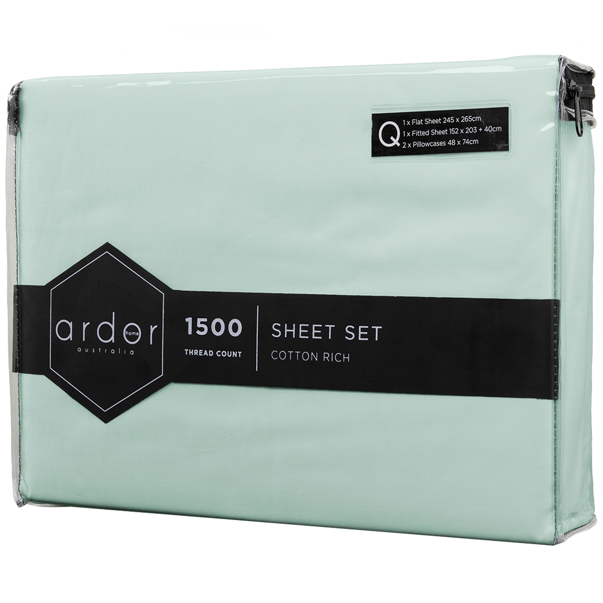 Ardor 1500TC Cotton Rich Sheet Sets Queen - Mint