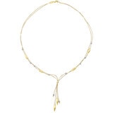 14KT Yellow Gold 2 Strand Franco Chain with 2 Tone Beads