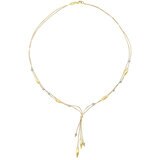14KT Yellow Gold 2 Strand Franco Chain with 2 Tone Beads
