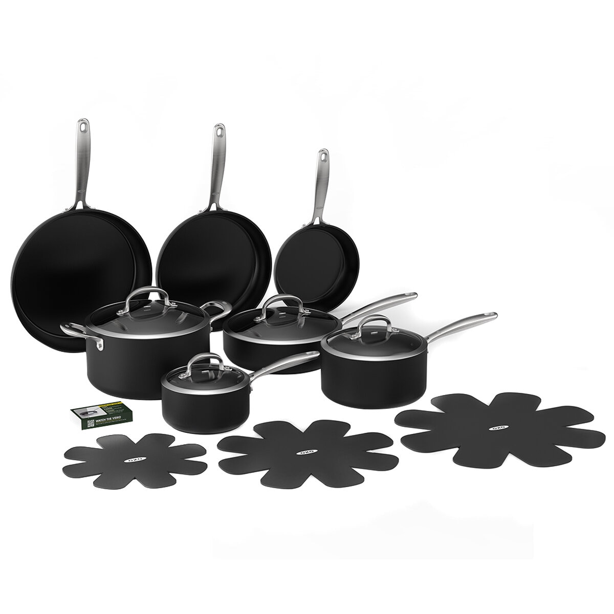 OXO Forged Hard Anodized Ceramic Non-Stick 7 Piece Set