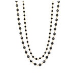 14KT Yellow Gold 2 Row Hematite & Black Onyx Necklace