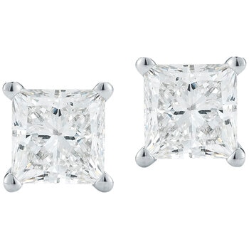 Platinum 2.00ctw Round Brilliant Cut Diamond Stud Earrings