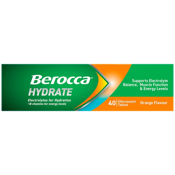Berocca Hydrate Orange 2 x 40 Effervescent Tablets