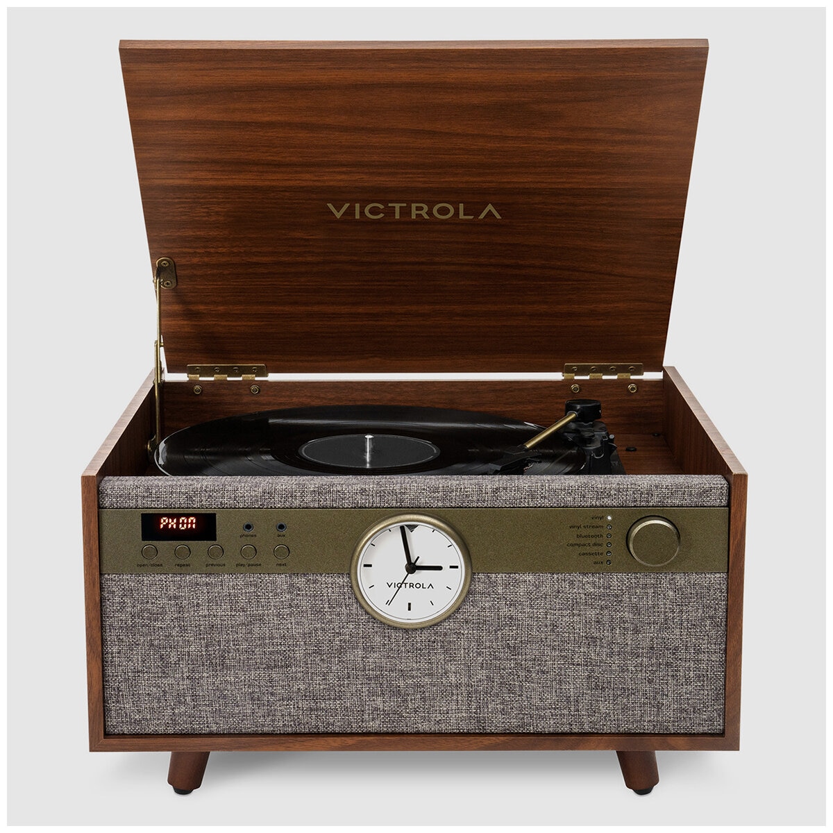 Victrola Century Signature+ 6-in-1 Wood Record Player Walnut VTA-830SB-WLN-INT Victrola Century Signature+ 6-in-1 Wood Record Player Walnut VTA-830SB-WLN-INT
