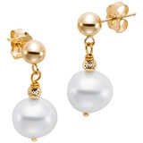 14KT Yellow Gold 8-9MM Freshwater Cultured Pearl Dangle Earring
