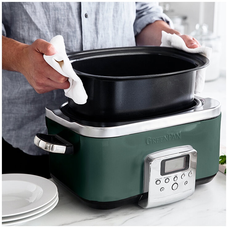 GreenPan 6L Slow Cooker CC009380-001 Pine Green GreenPan 6L Slow Cooker CC009380-001 Pine Green