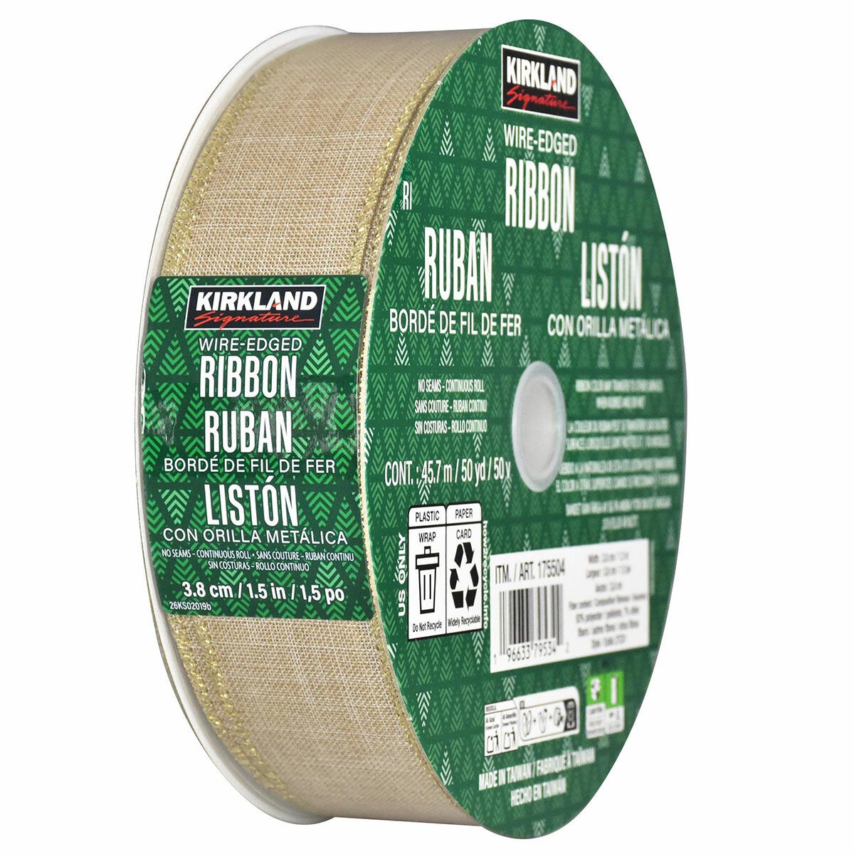 Kirkland Signature Wire Edged Holiday Ribbon 45.7m Kirkland Signature Wire Edged Holiday Ribbon 45.7m