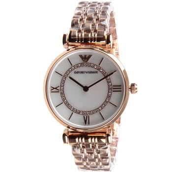 Emporio Armani Gianni T-Bar Rose Gold Stainless Steel Luxury Woman's Watch AR19095