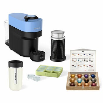 De'Longhi Vertuo Pop Nespresso Capsule Coffee Machine Pacific Blue Value Pack ENV90AAEPACK26 De'Longhi Vertuo Pop Nespresso Capsule Coffee Machine Pacific Blue Value Pack ENV90AAEPACK26