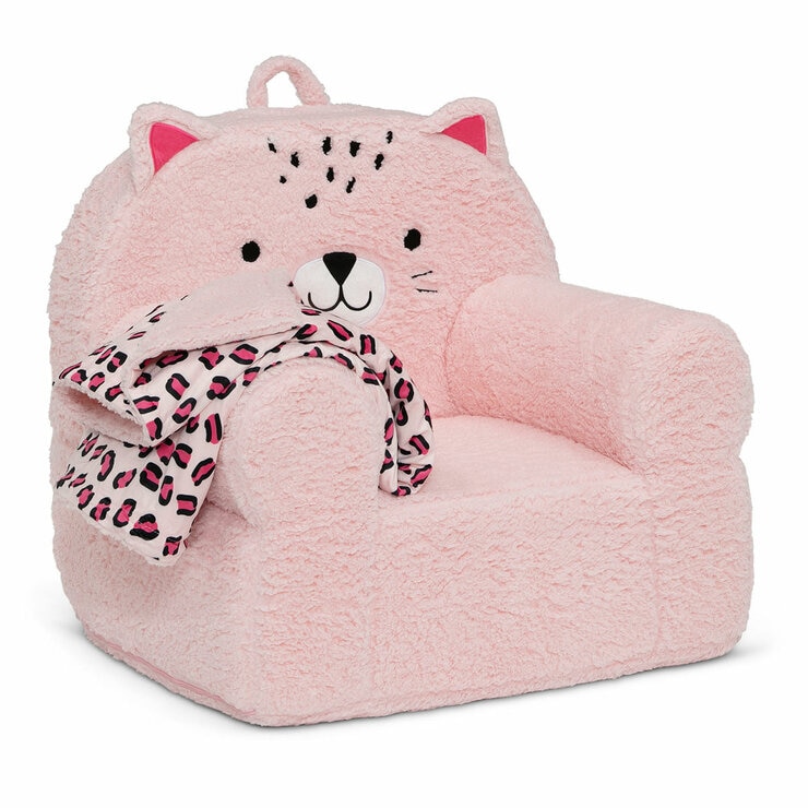Cozee Kids' Animal Chair with Plush Blanket - Leopard